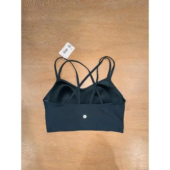NWT Lululemon Like a Cloud Ribbed Longline Bra B/C Cup SIZE 8 Indochine Blue